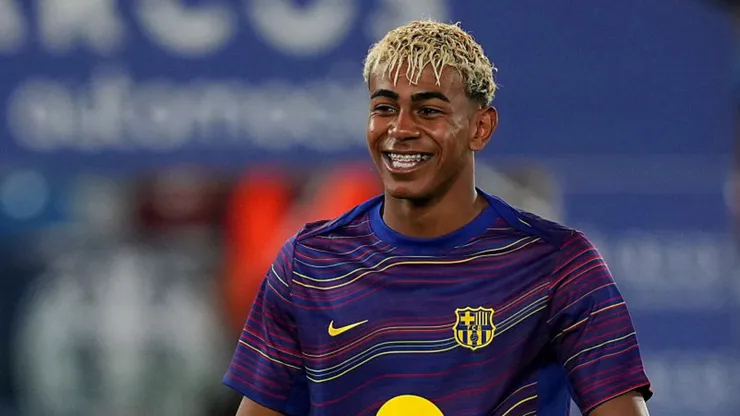 Lamine Yamal em ação pelo Barcelona.