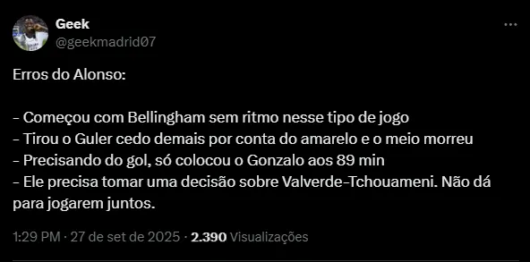 Fanáticos criticam Xabi Alonso