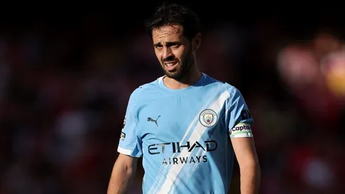 LONDON, ENGLAND - SEPTEMBER 21: Bernardo Silva of Manchester City during the Premier League match between Arsenal and Manchester City at Emirates Stadium on September 21, 2025 in London, England. (Photo by Justin Setterfield/Getty Images)