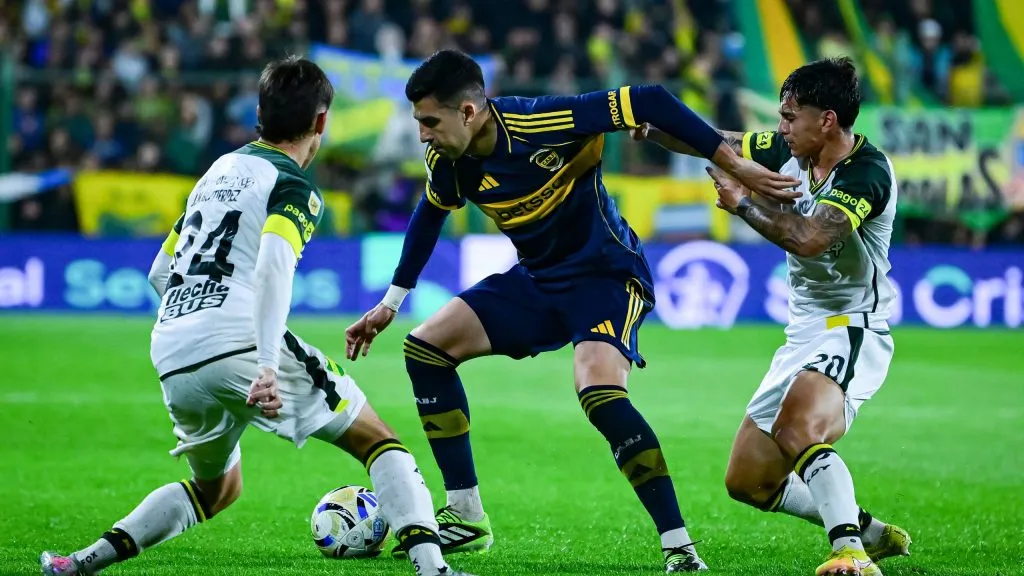 Rodrigo Battaglia em jogo do Boca Juniors. Foto: Marcelo Endelli/Getty Images