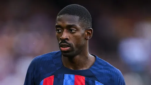 BARCELONA, SPAIN - MAY 28: Ousmane Dembele of FC Barcelona looks on during the LaLiga Santander match between FC Barcelona and RCD Mallorca at Spotify Camp Nou on May 28, 2023 in Barcelona, Spain. (Photo by David Ramos/Getty Images)