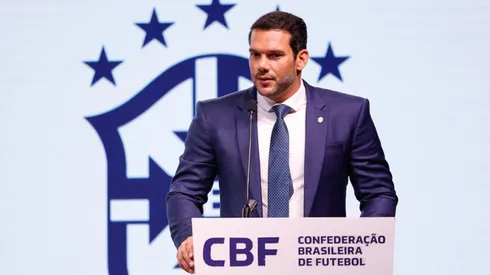 Samir Xaud, presidente da CBF, em evento.