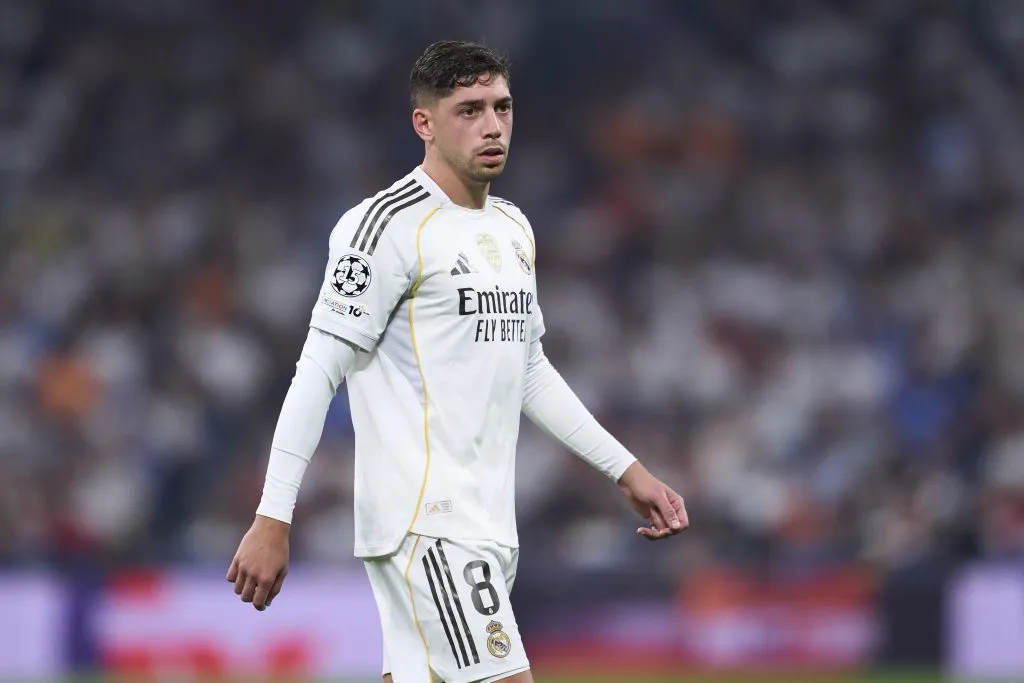 Valverde em campo no jogo contra o Marseille (Photo by Mateo Villalba Sanchez/Getty Images)