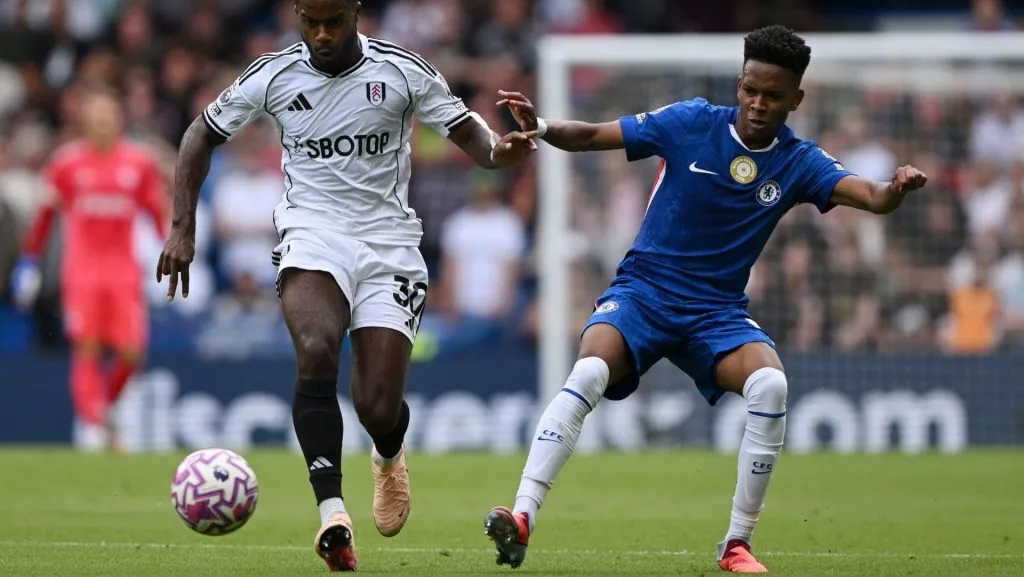 Estevão, do Chelsea, durante partida da Premier League. Foto: Mike Hewitt/Getty Images