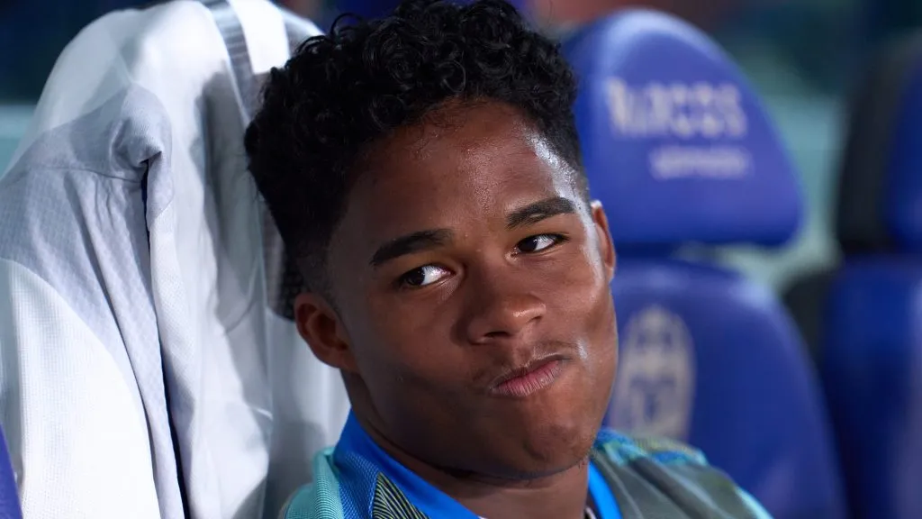 Endrick pode deixar o Real Madrid. Foto: Aitor Alcalde/Getty Imagens