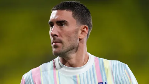 Alvo de Flamengo e Manchester United, Vlahovic quer salário de R$ 3,6 milhões por mês.(Photo by Aitor Alcalde/Getty Images)