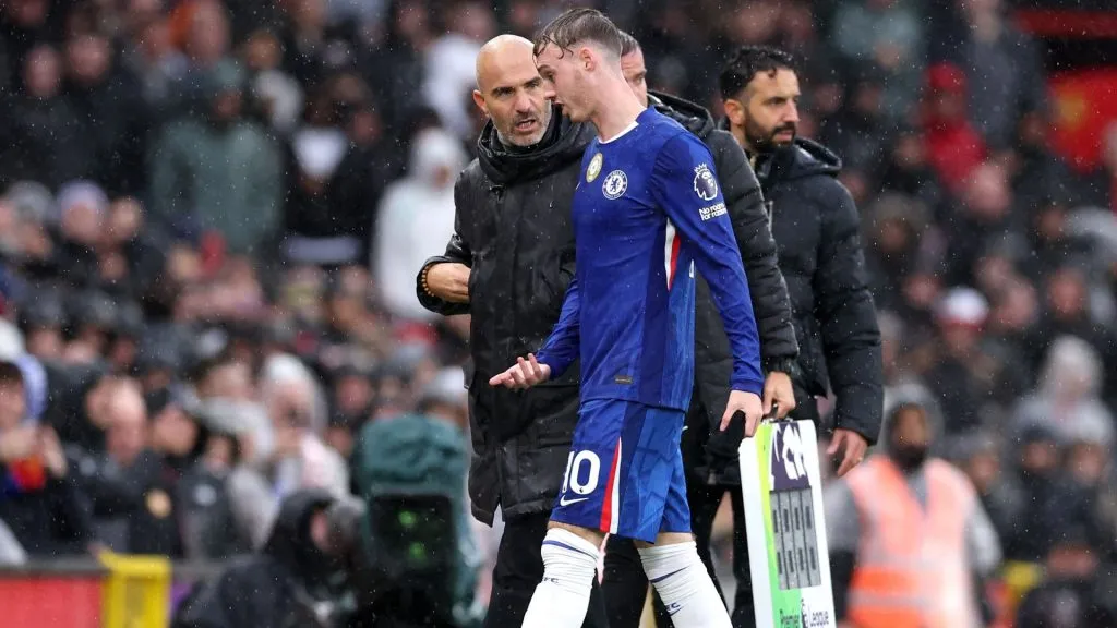 Maresca e Palmer em jogo do Chelsea (foto: Alex Livesey/Getty Imagens)