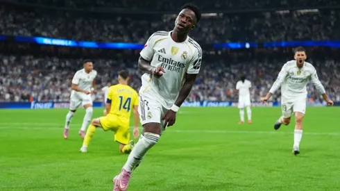 Vini Jr comemorando gol pelo Real Madrid. Foto: Angel Martinez