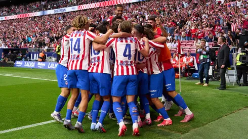 Atlético de Madrid comemora gol na temporada