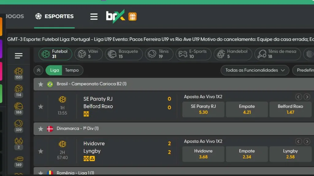 BrxBet é legalizada e conta com diversos mercados de futebol (Reprodução)