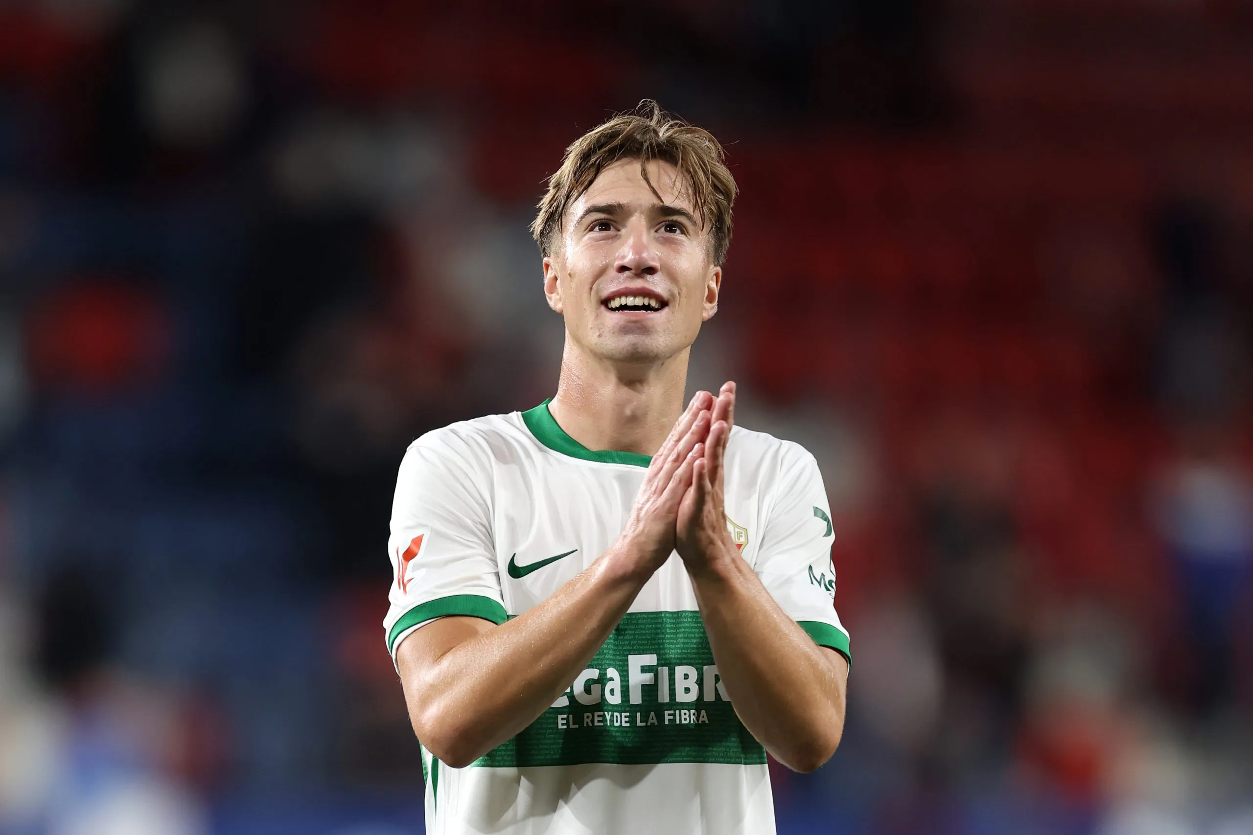 David Affengruber, alvo do Manchester United, em jogo do Elche. Foto: Ion Alcoba Beitia/Getty Images