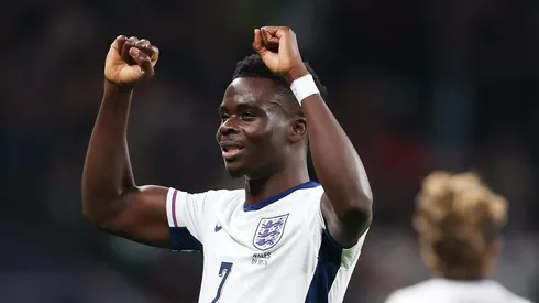 Bukayo Saka em jogo da Inglaterra. Foto: Julian Finney