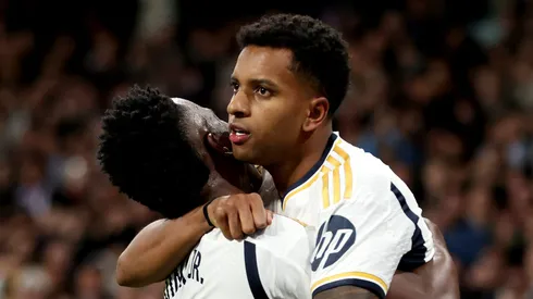 Vini Jr e Rodrygo pelo Real Madrid (Foto: Florencia Tan Jun/Getty Images)