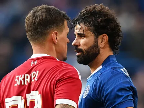 Diego Costa atinge ex-rival Skrtel e árbitro pune na hora