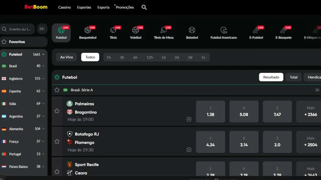 Plataforma tem mercados completos para as suas bets (Reprodução)