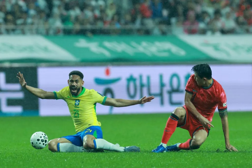 Kim em campo pela seleção da Coreia do Sul em amistoso contra o Brasil – Foto: Han Myung-Gu/Getty Images