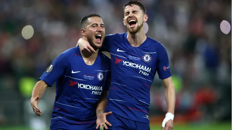 Hazard e Jorginho em ação pelo Chelsea (Alex Grimm/Getty Images)