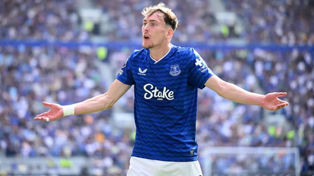 Ex Manchester United James Garner em jogo do Everton pela Premier League. Foto: Clive Mason/Getty Images