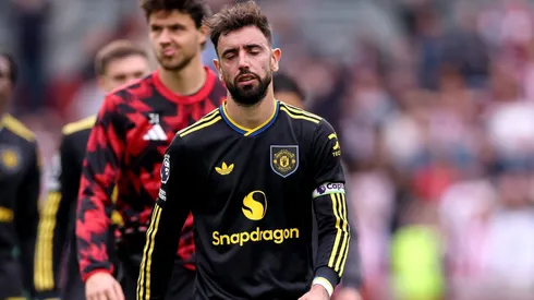Manchester United pode perder Bruno Fernandes caso não se classifique para a próxima Champions League. (Photo by Justin Setterfield/Getty Images)