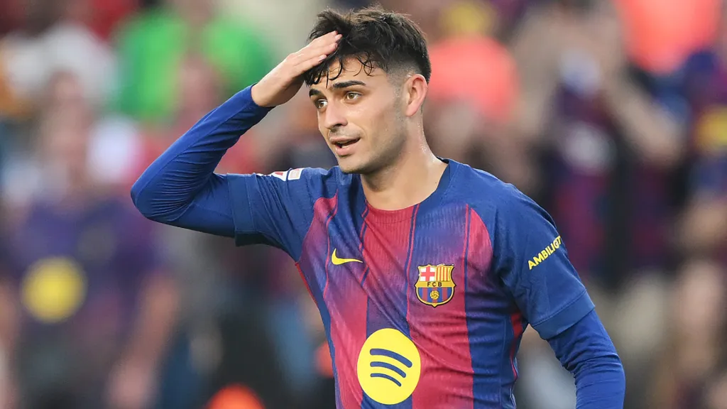 Pedri, do Barcelona, na partida diante do Girona. Foto: David Ramos/Getty Images