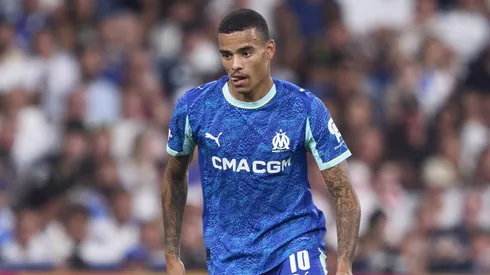 MADRID, SPAIN - SEPTEMBER 16: Mason Greenwood of Olympique de Marseille controls the ball during the UEFA Champions League 2025/26 League Phase MD1 match between Real Madrid C.F. and Olympique de Marseille at Estadio Santiago Bernabeu on September 16, 2025 in Madrid, Spain. (Photo by Mateo Villalba Sanchez/Getty Images)