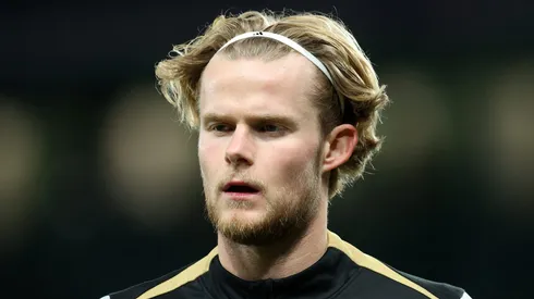 Hjulmand, alvo do Manchester United, em jogo do Sporting, de Portugal. Foto: Carlos Rodrigues