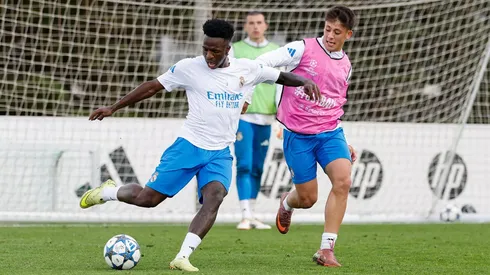 Vini Jr. e Arda Güler em treino do Real Madrid (Antonio Villalba/Real Madrid)