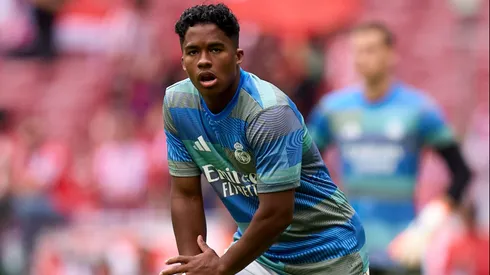 Endrick, do Real Madrid, pode deixar o Manchester United de lado para jogar na Real Sociedad. (Photo by Angel Martinez/Getty Images)