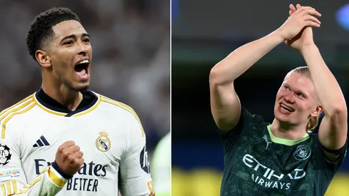 Bellingham, jogador do Real Madrid e Haaland, do City, foram citados pelo treinador Edin Terzic para ganharem a Bola de Ouro no futuro. (Foto: Clive Brunskill/Getty Images) e (Foto: David Ramos/Getty Images)