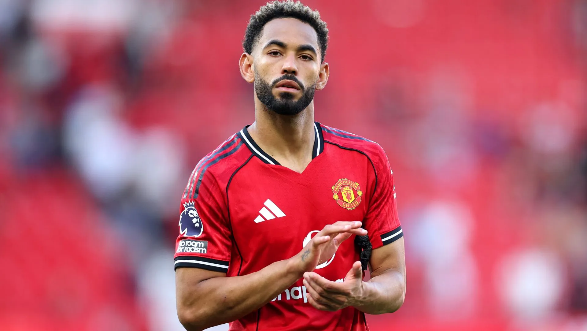 Matheus Cunha em partida pelo Manchester United. Foto: Michael Regan/Getty Images