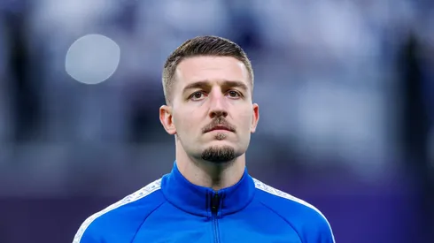 RIYADH, SAUDI ARABIA – OCTOBER 21: Sergej Milinkovic-Savic of team Al-Hilal FC during lineup prior to the AFC Champions League Elite between Al Hilal and Al Sadd at Kingdom Arena on October 21, 2025 in Riyadh, Saudi Arabia. (Photo by Abdullah Ahmed/Getty Images)