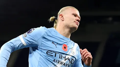 Haaland está brilhando com a camisa do Manchester City. Foto: Michael Steele/Getty Images
