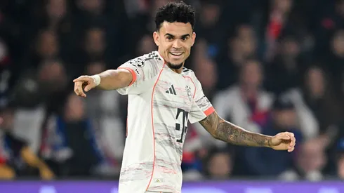Luis Díaz comemora gol pelo Bayern de Munique.
