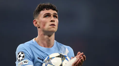 Phil Foden em ação pelo Manchester City.