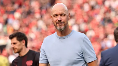 Erik ten Hag pelo Bayer Leverkusen. (Foto: Christof Koepsel/Getty Images)