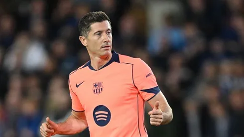 Robert Lewandowski em ação pelo Barcelona.