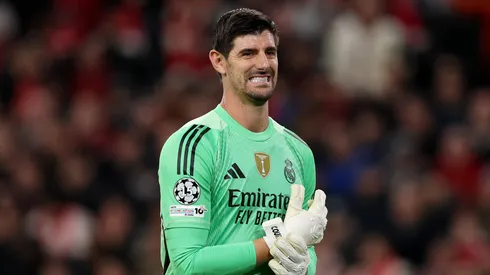 Thibaut Courtois em jogo do Real Madrid. Foto: Michael Regan/Getty Images