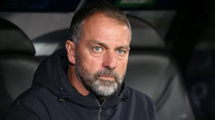 BRUGES, BELGIUM - NOVEMBER 05: Hansi Flick Manager of FC Barcelona looks on during the UEFA Champions League 2025/26 League Phase MD4 match between Club Brugge KV and FC Barcelona at Jan Breydelstadion on November 05, 2025 in Bruges, Belgium. (Photo by Stuart Franklin/Getty Images)