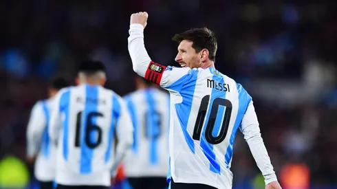 Lionel Messi comemora gol com a Argentina (Marcelo Endelli/Getty Images)