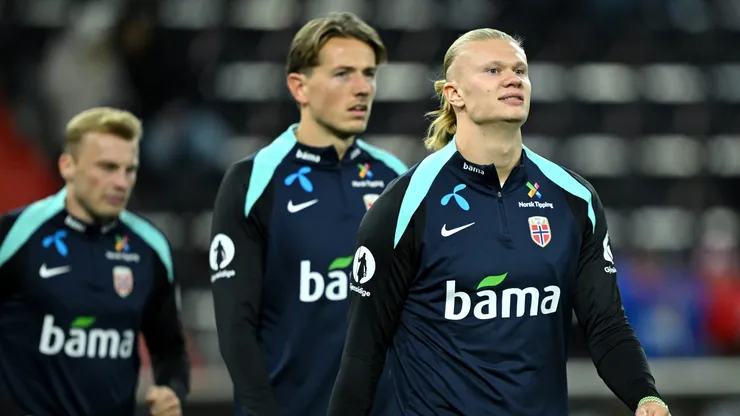 Haaland em treino da Noruega (Christian Bruna/Getty Images)