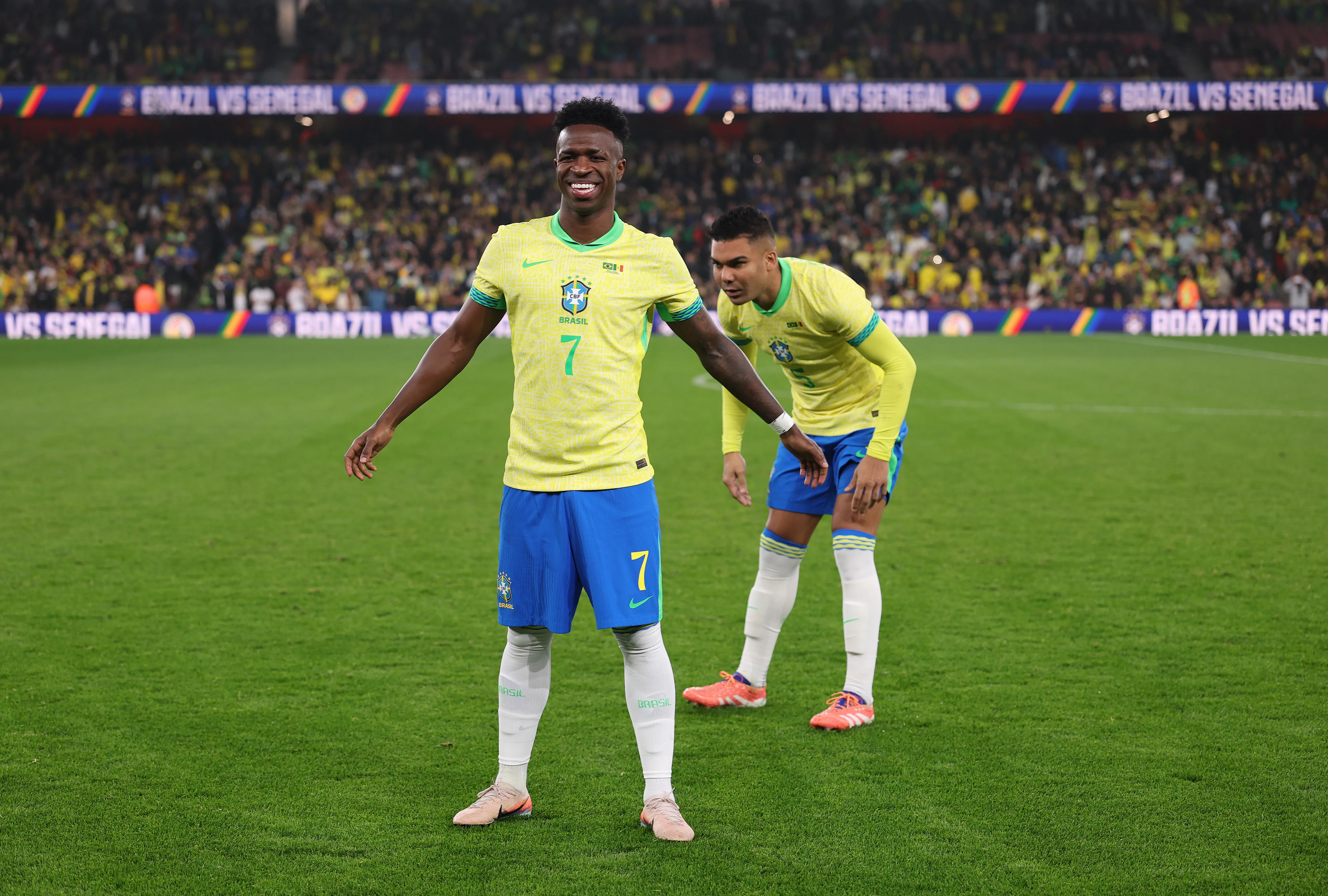 Vinicius Jr pela Seleção Brasileira. Foto: Ryan Pierse/Getty Images