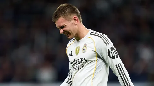 Franco Mastantuono em jogo do Real Madrid. (Foto: Angel Martinez/Getty Images)