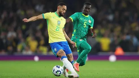Matheus Cunha em ação com a Seleção Brasileira (Harry Murphy/Getty Images)
