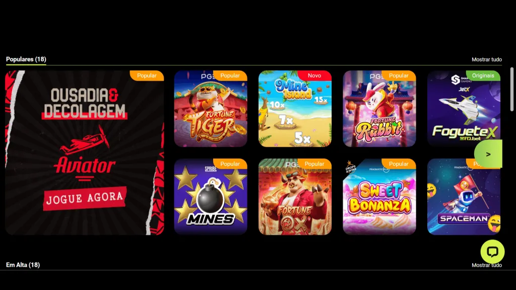 Jogadores encontram os jogos mais populares de cassino na f12.Bet. Reprodução/f12.Bet.