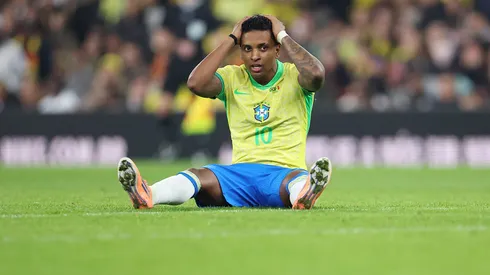 Rodrygo reprova empate da Seleção Brasileira. Foto: Harry Murphy