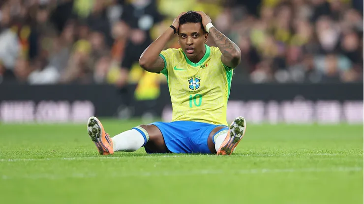 Rodrygo reprova empate da Seleção Brasileira. Foto: Harry Murphy