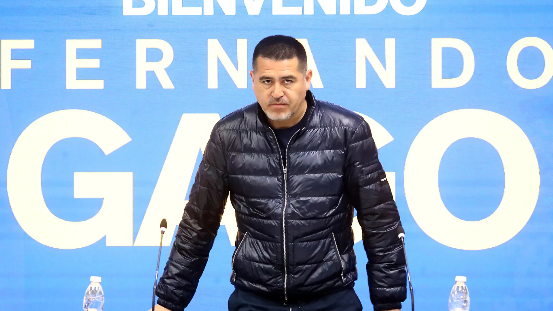 Juan Román Riquelme durante entrevista coletiva pelo Boca Juniors