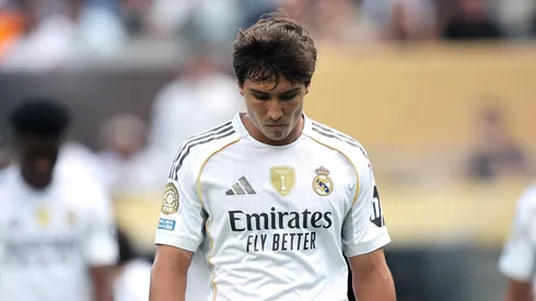 Gonzalo García pelo Real Madrid. Jogador atuou somente em nove partidas nesta temporada e quer mais minutos. Em uma análisa, uma mudança para outro time por empréstimo pode ser bom para o desenvolvimento do jogador (Foto: Alex Grimm/Getty Images)