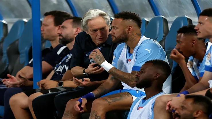 Jorge Jesus e Neymar no Al-Hilal em 2023 - Yasser Bakhsh / Getty Images