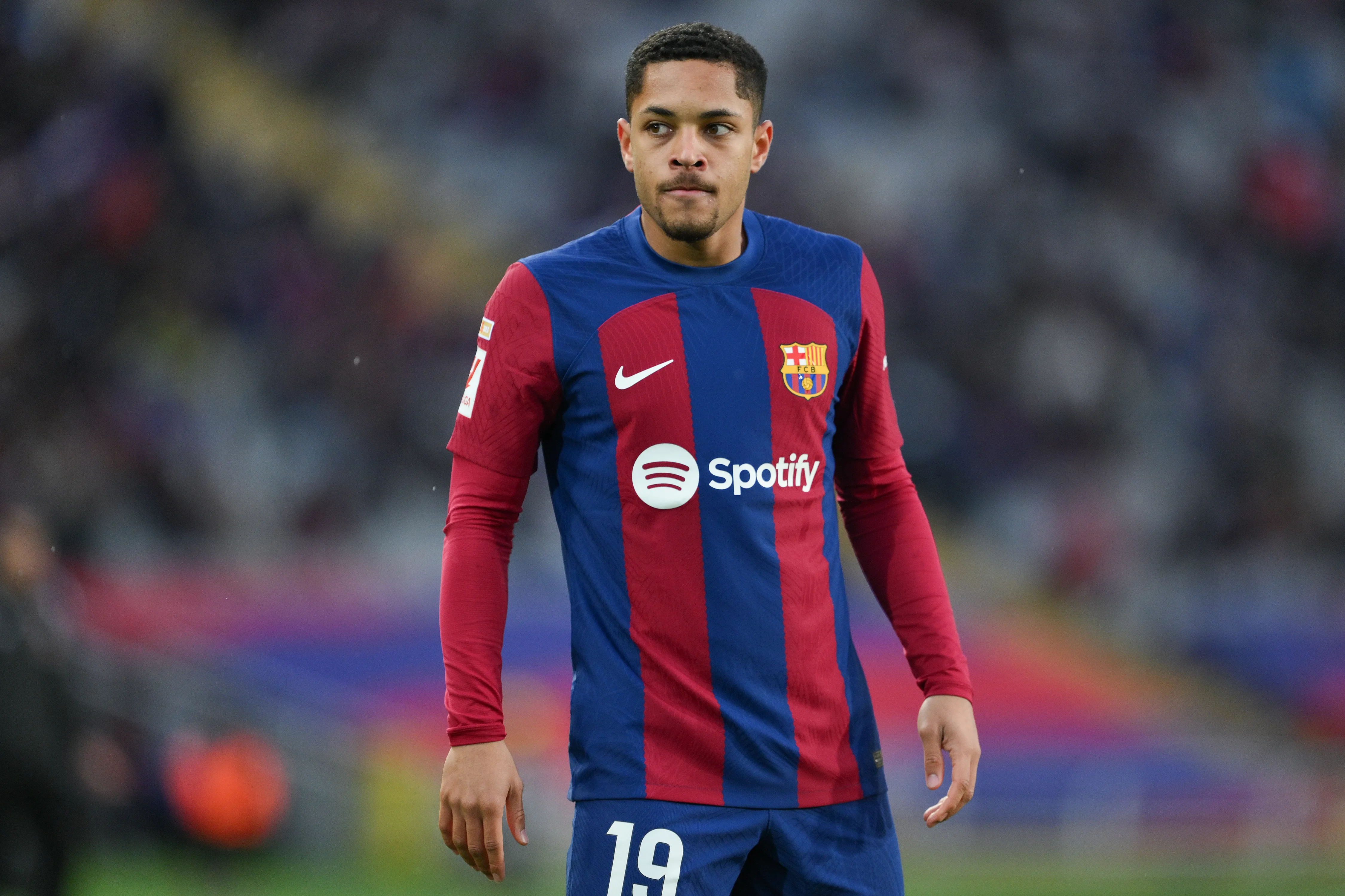 Vitor Roque pelo Barcelona. Foto: David Ramos/Getty Images
